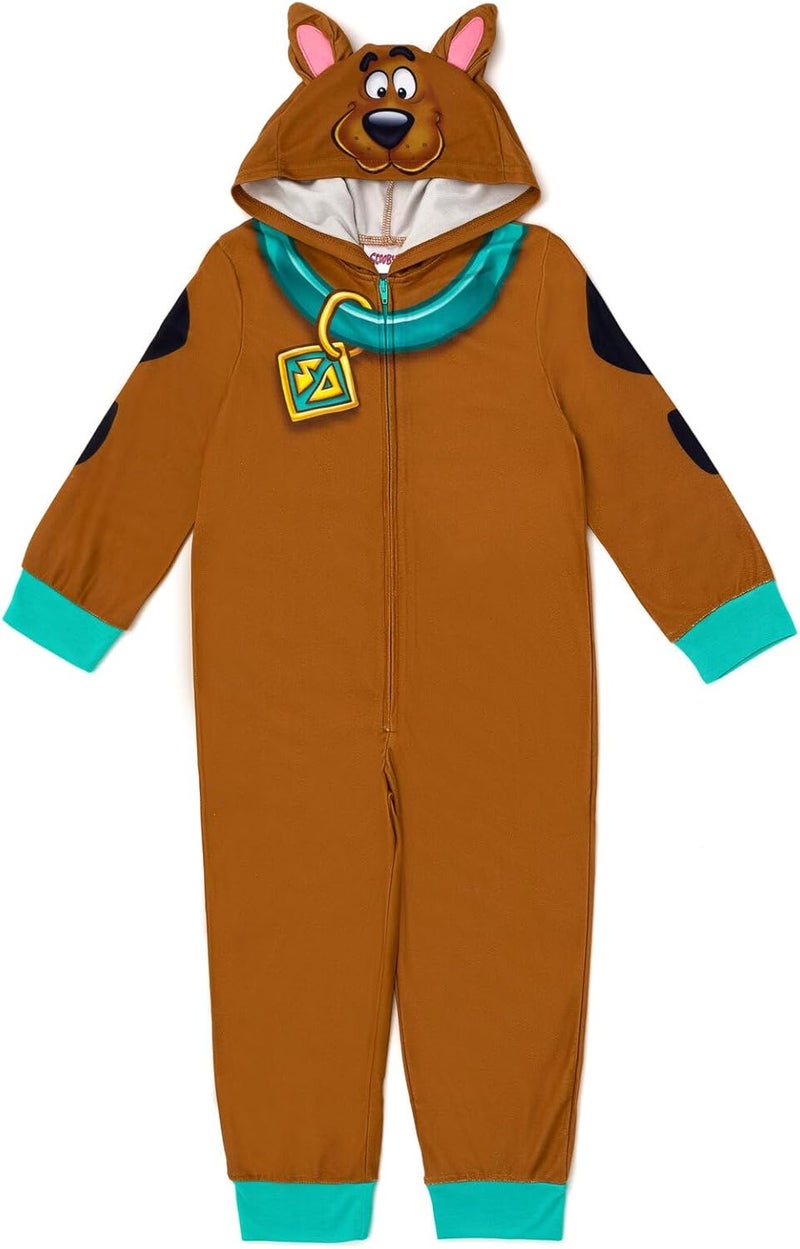 Scooby Doo Scooby-Doo! Fleece Zip Up Cosplay Pajama Coverall Toddler to Big Kid Sizes (2T - 14-16) - Image 1